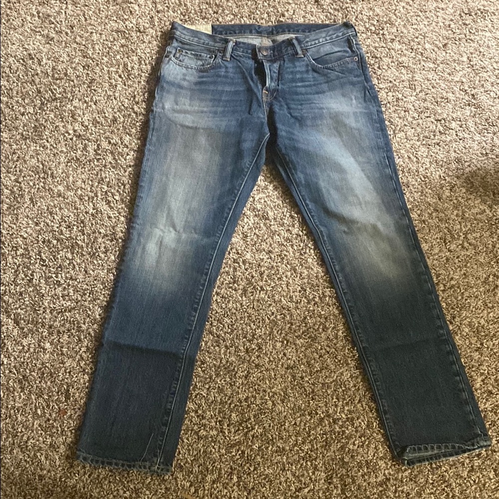 Abercrombie & Fitch Blue Straight Jeans with Classic Wash